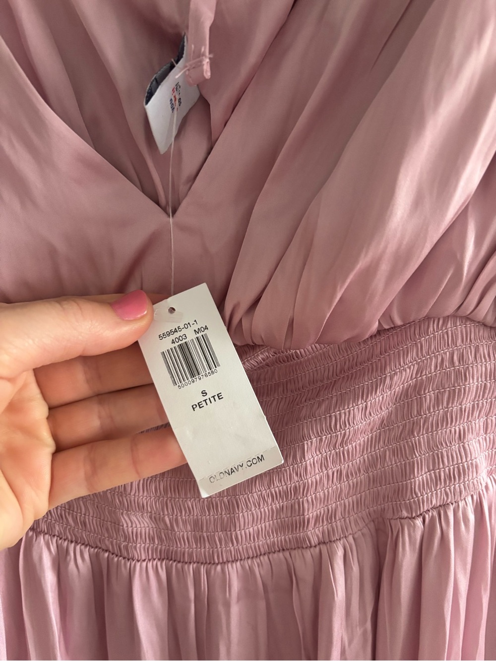 Old Navy Pink Satin Slip Midi Dress Small Petite - Picture 8 of 13